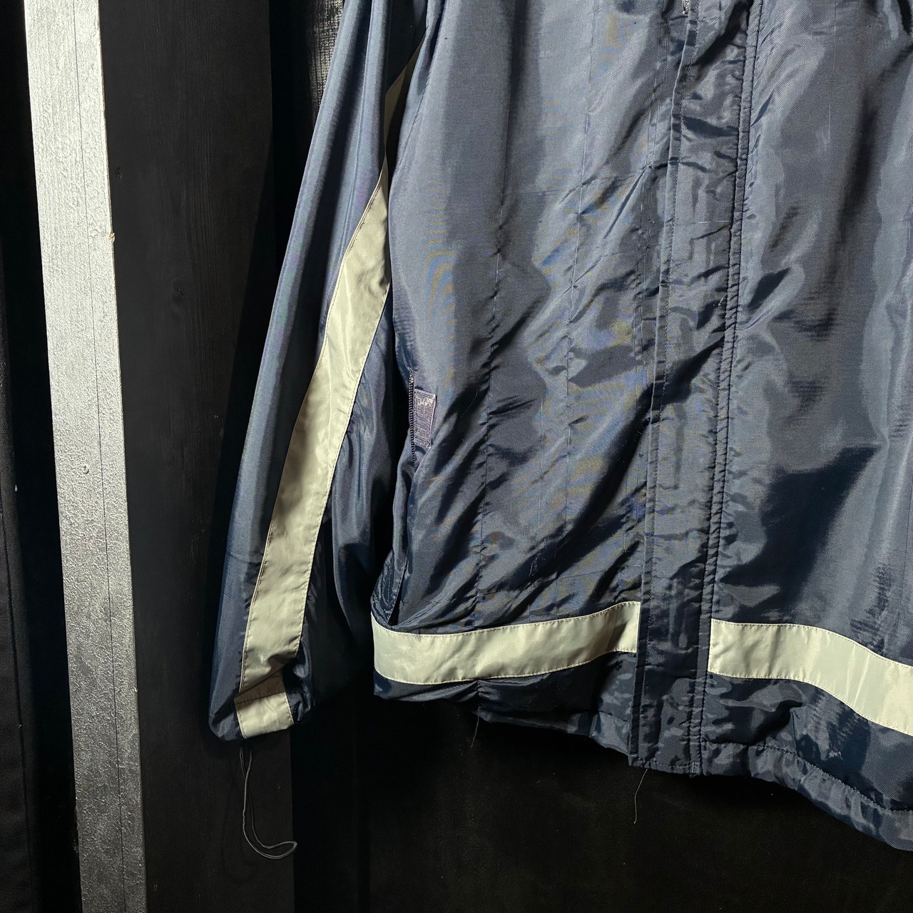 90s TOMMY HILFIGER ナイロンマウンテンジャケット ネイビー 裏フリース