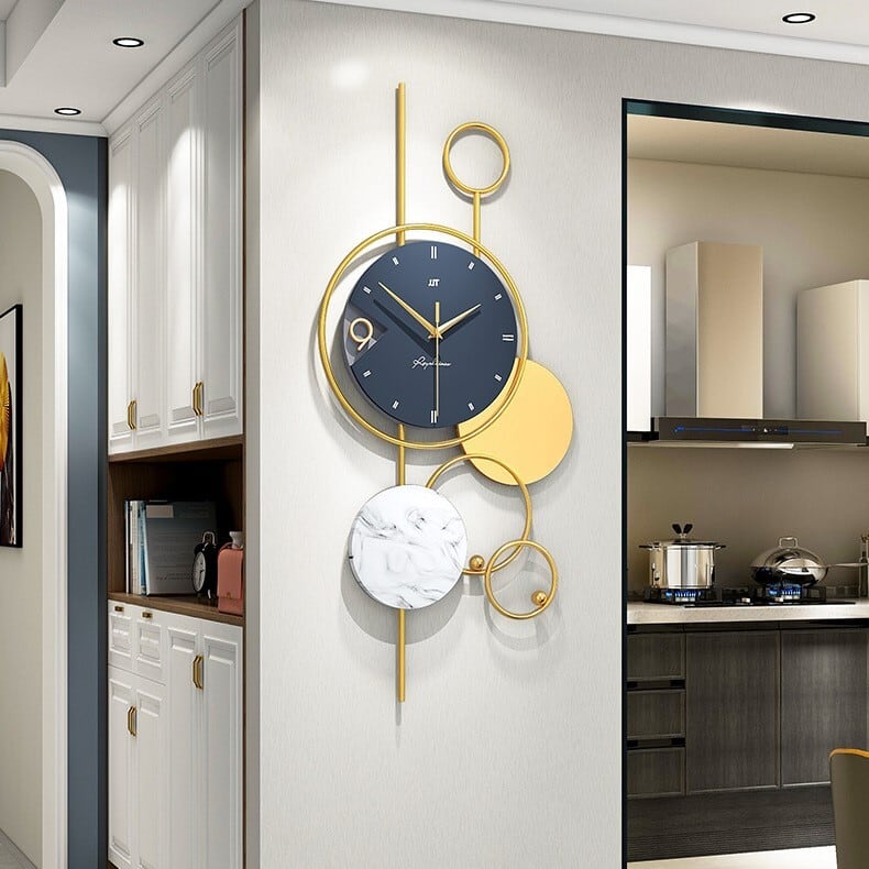 掛け時計 大理石調 金属 装飾 アート おしゃれ かわいい インテリア