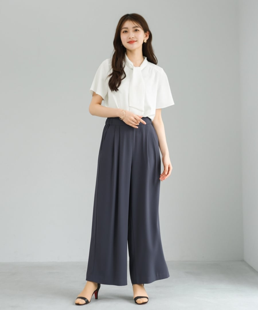 2wayストレッチ 】 ドライフェイス・ツータック入りワイドパンツ
