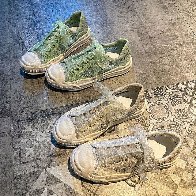 レディースサマーメッシュラインストーンホワイト 靴 シューズ 夏物 フェイクシューズ42499824105