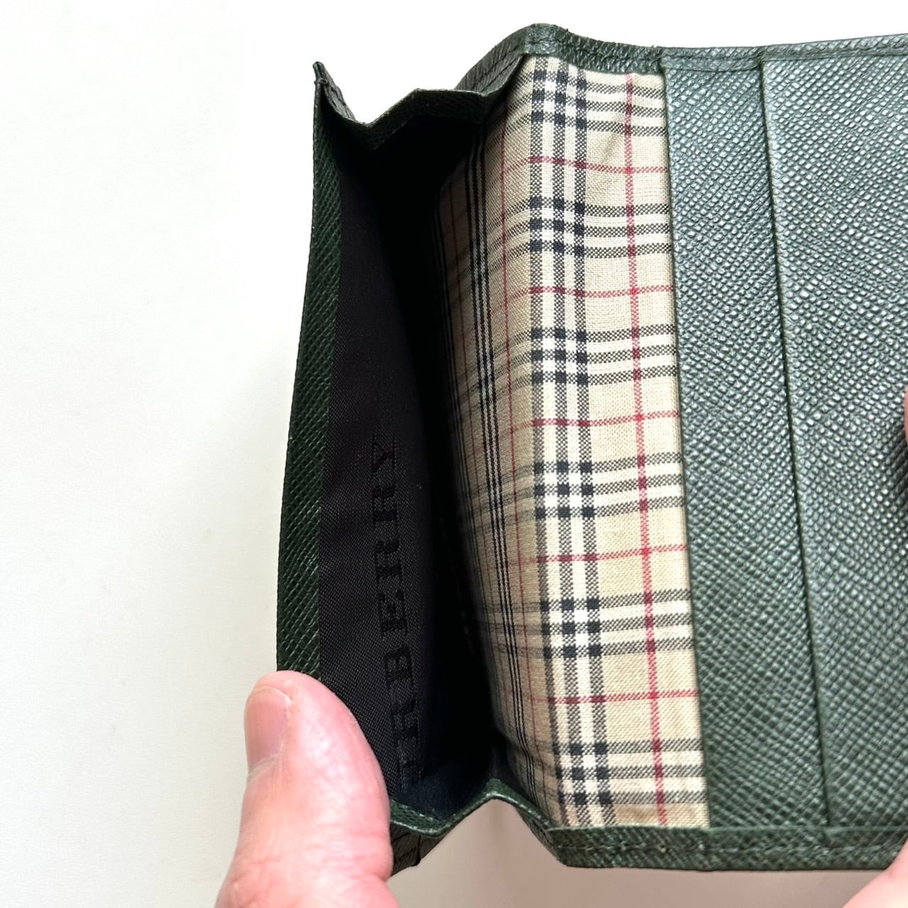 バーバリー BURBERRY 名刺入れ カードケース ノバチェック グリーン