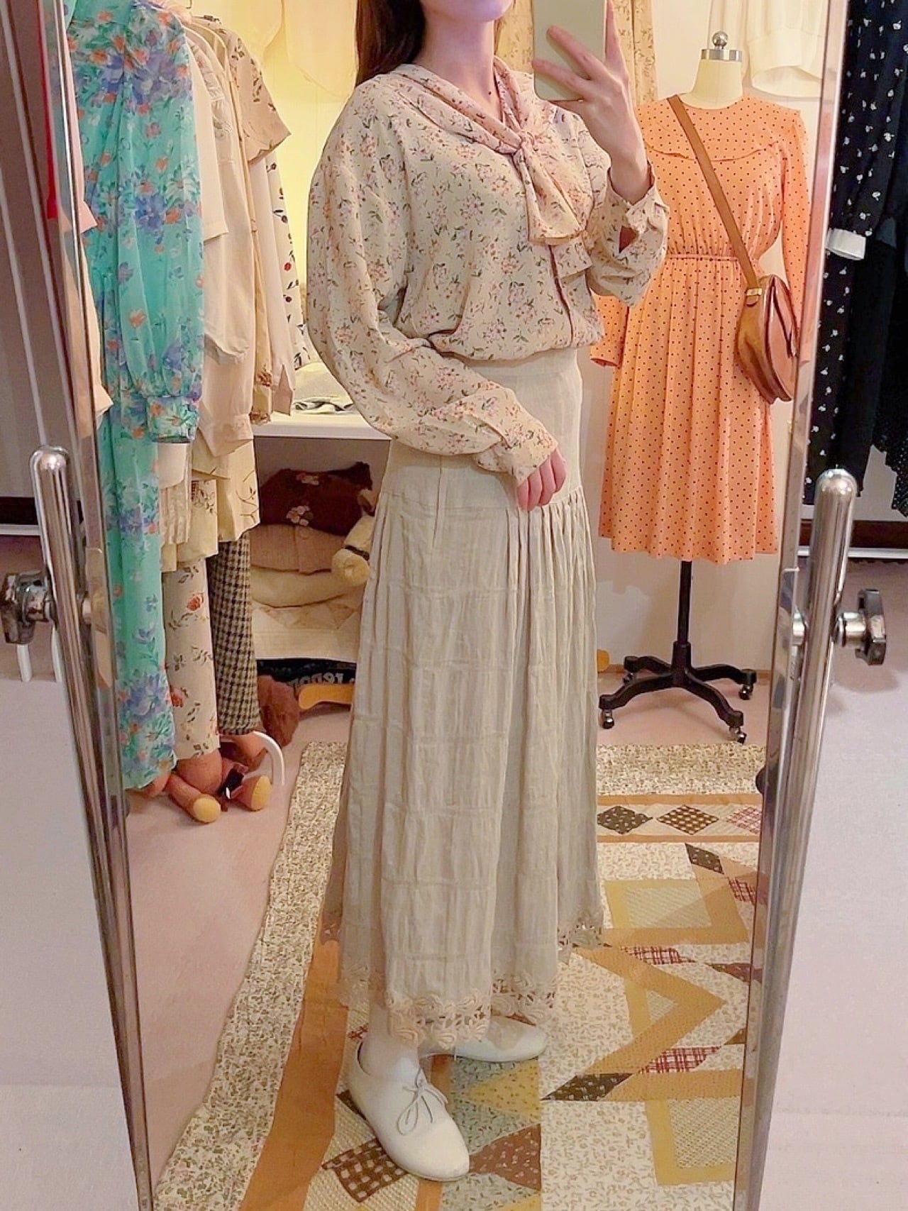 pale pink sailor collar blouse