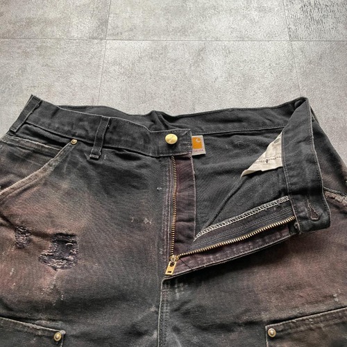 00s USA製 ブラック ダブルニー Carhartt カーハート 詳細写真7