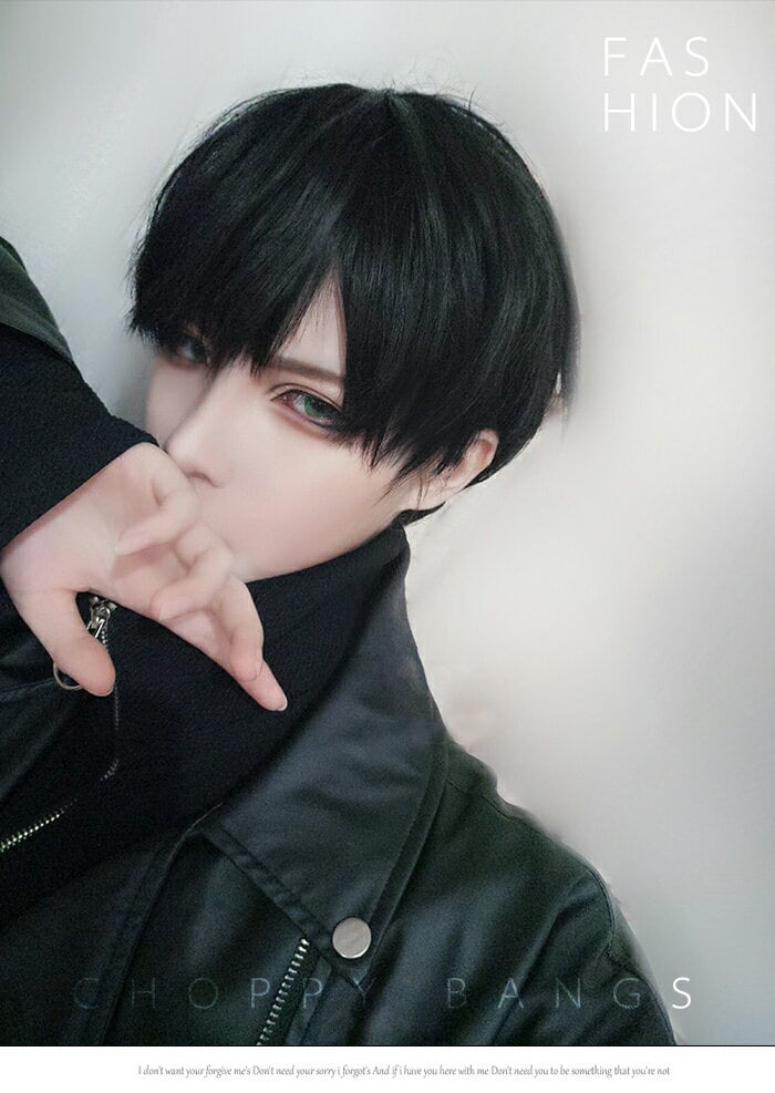 ウィッグ メンズ 黒 レデイース ミディショート エクステ フルウィッグ