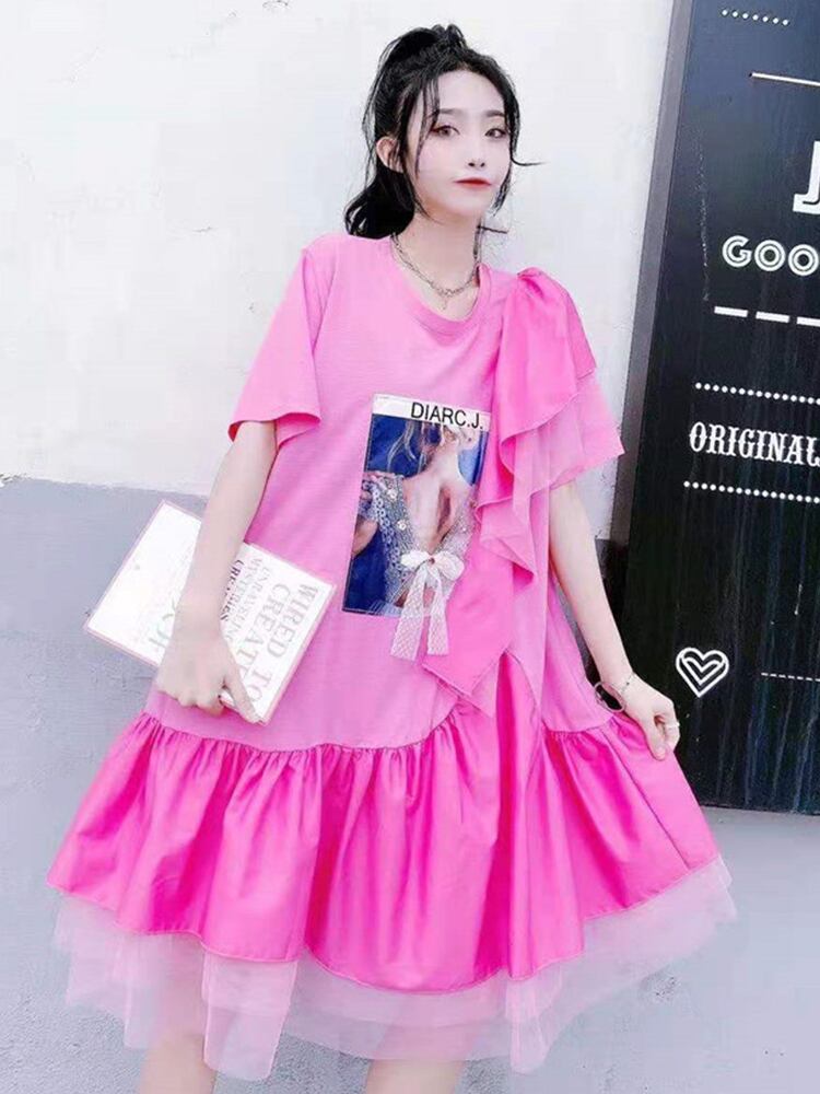 ドレス ウェストスカート 大きめサイズ ベィル ベール ヘアアクセサリー ミックスインファッション1789463874