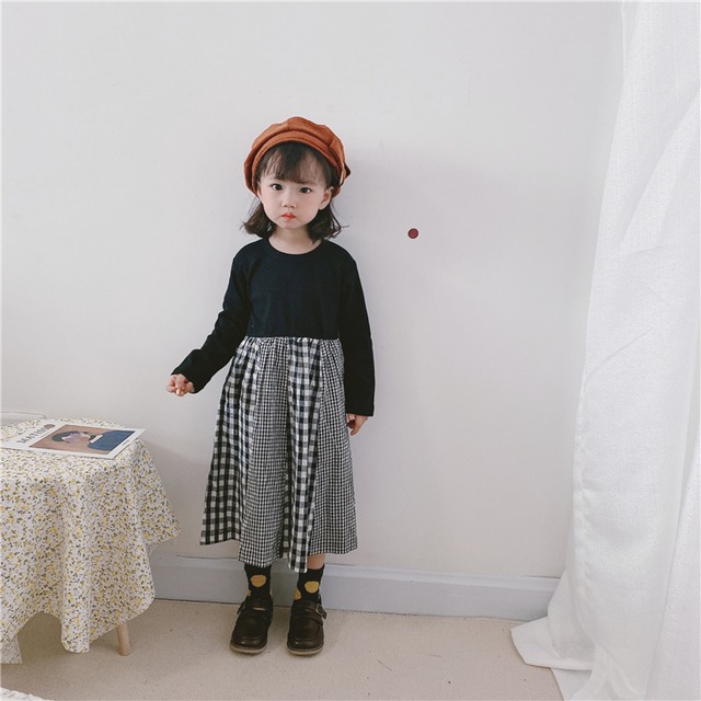 ワンピース 韓国子供服 ドッキングワンピース 子供 ギンガムチェック マキシワンピース キッズ ドレス ロングワンピース チェック パッチワーク 双子 姉妹 お揃い おそろい リンク コーデ 人気 おすすめ かわいい 可愛い おしゃれ オシャレ プレゼント 贈り物 ギフト 誕生
