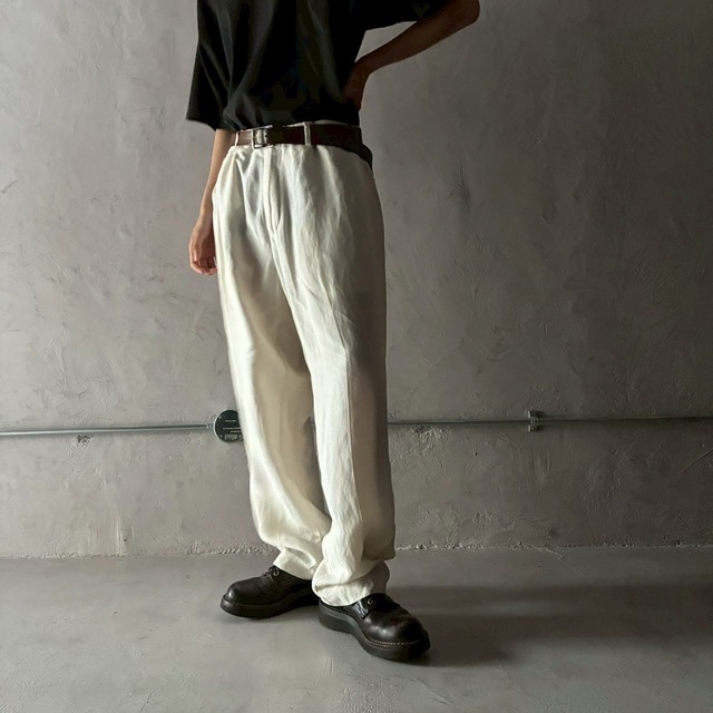 -Ralph Lauren- linen&silk off white slacks