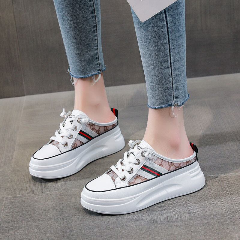 初回送料無料厚底靴ハーフスリッパ包頭サンダルスリッパレディースシューズ