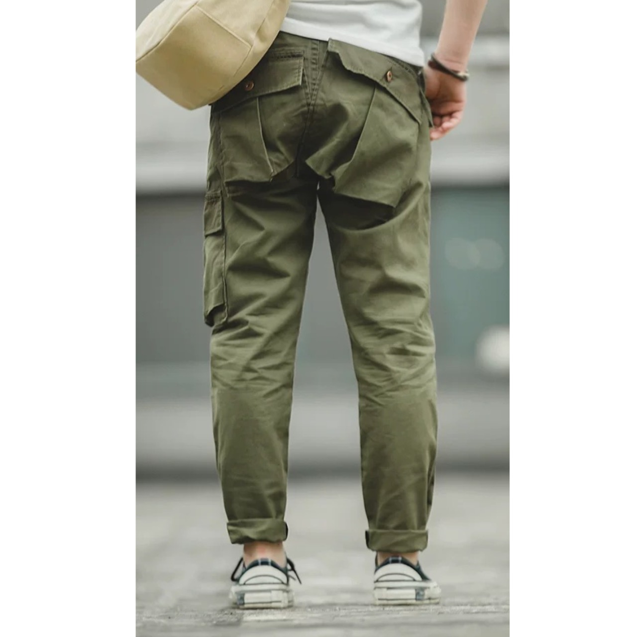 Military Cargo Pants Tapered Silhouette ◇H0101