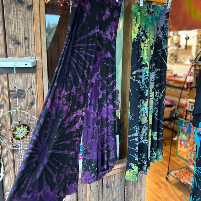 スパンデックスタイダイフレアパンツ