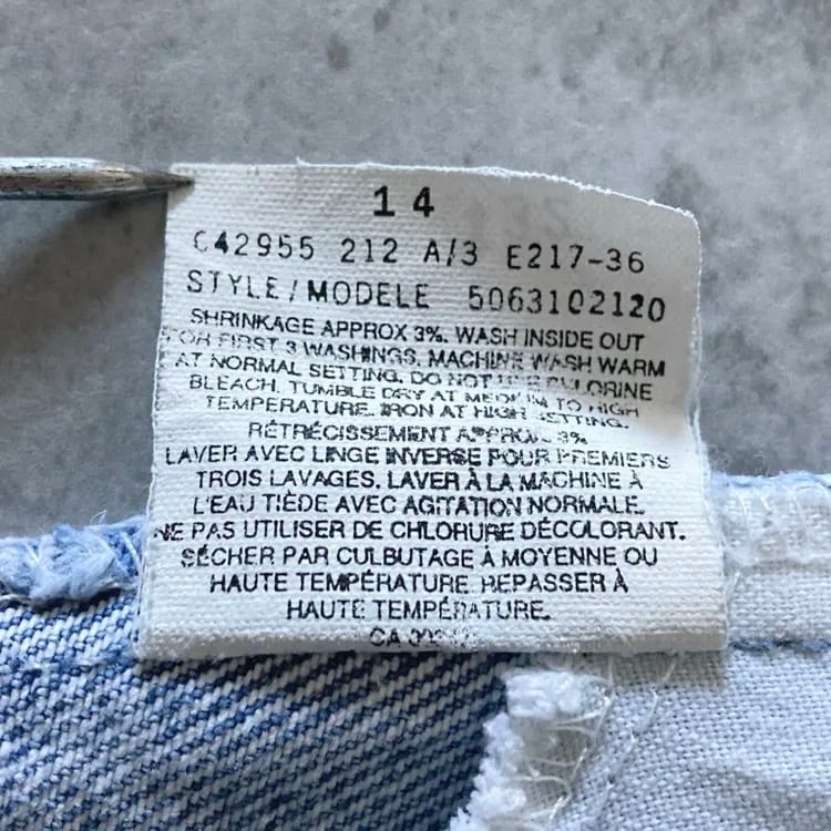 W38 L32】90's Levis 631 リーバイス オレンジタブ ボタン裏刻印212