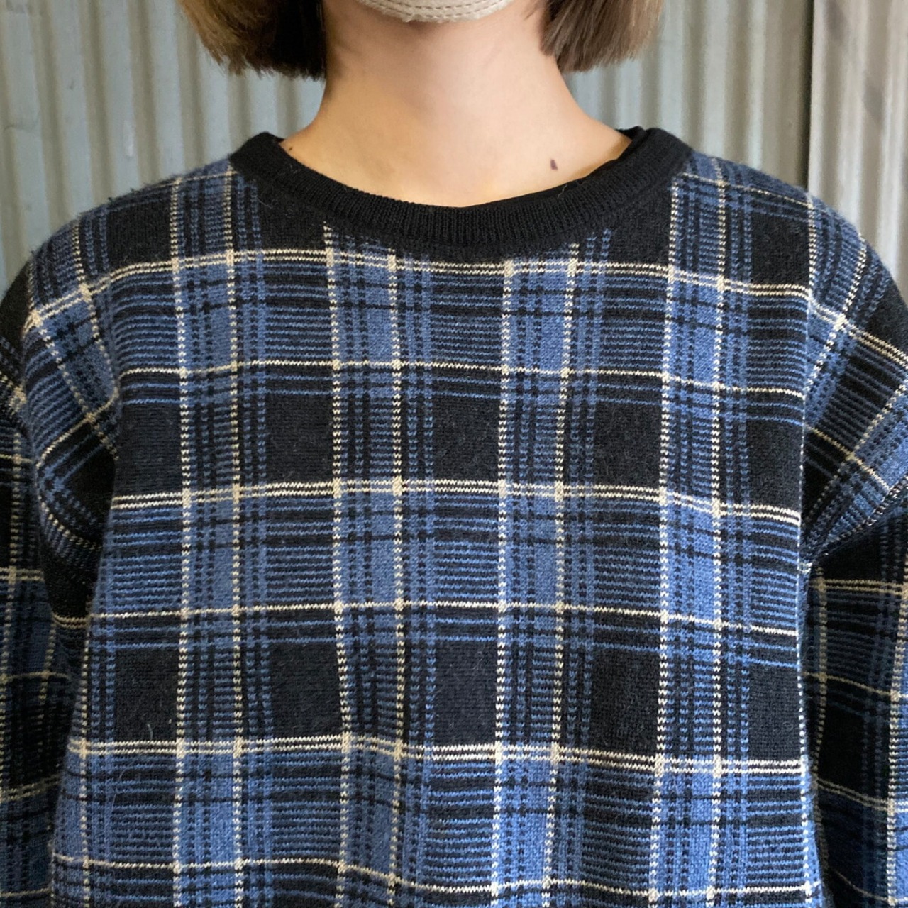 90年代 ポロバイラルフローレン チェック柄 ウールニットセーター 