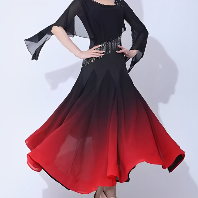 フローティング　シアースリーブ　グラデーションドレススカート　　ds0278