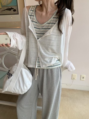 (予約)mellounge / Moss Linen Cardigan / 3color
