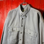 CAMEL コットンワークシャツ グレー ボタンダウン キャメル