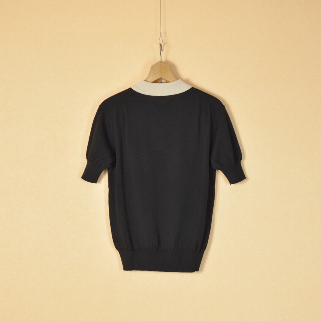 atelier naruse アトリエナルセ コットン襟付きニット・ブラック