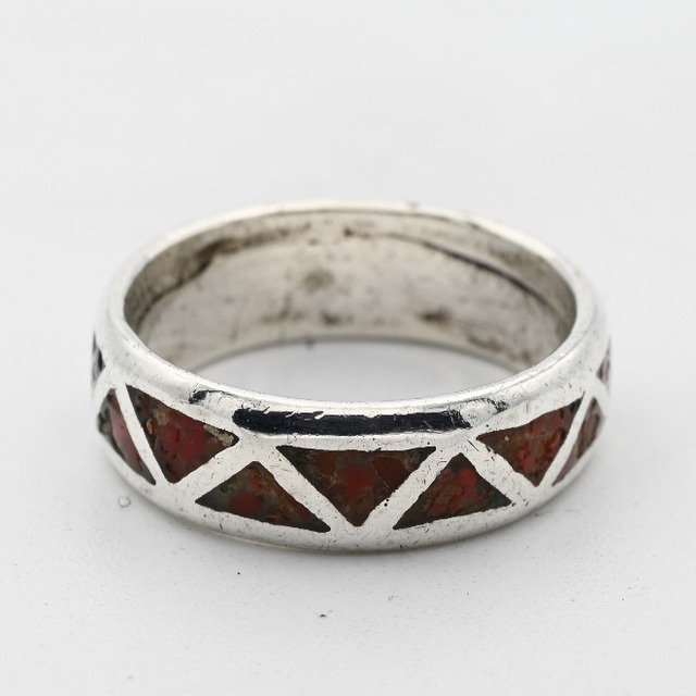 Crushed Coral Inlay Band Ring #10.5 / USA