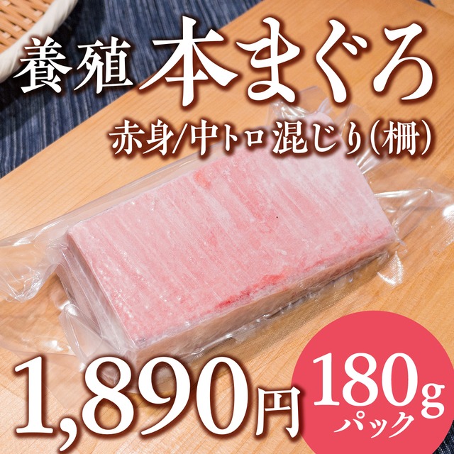 (1092)養殖本マグロ（赤身／中トロ混じり 柵）