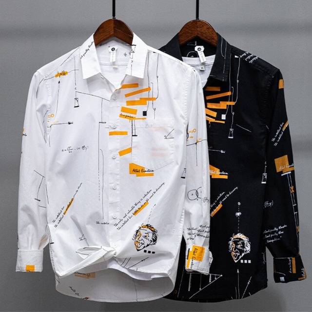 Long Sleeve Graphic Cotton Shirt / グラフィック コットン シャツ