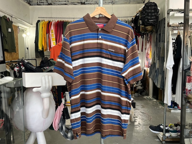 Supreme 23SS MULTI STRIPE POLO SHIRT BROWN XL 95527