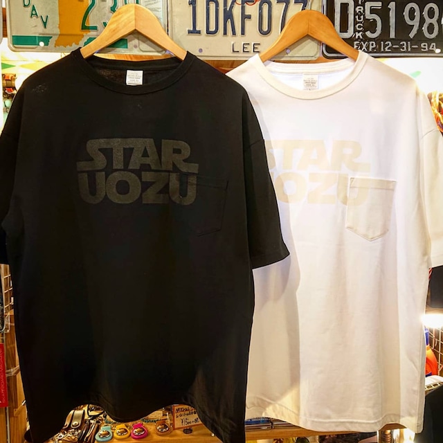 STAR UOZU"同色プリント"BIGシルエットTシャツ(ポケット付き)