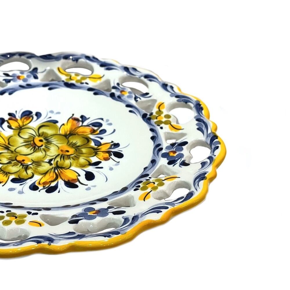 絵皿 ポルトガル 手描き PAIREAL フェアリアル 花柄 イエロー 黄色