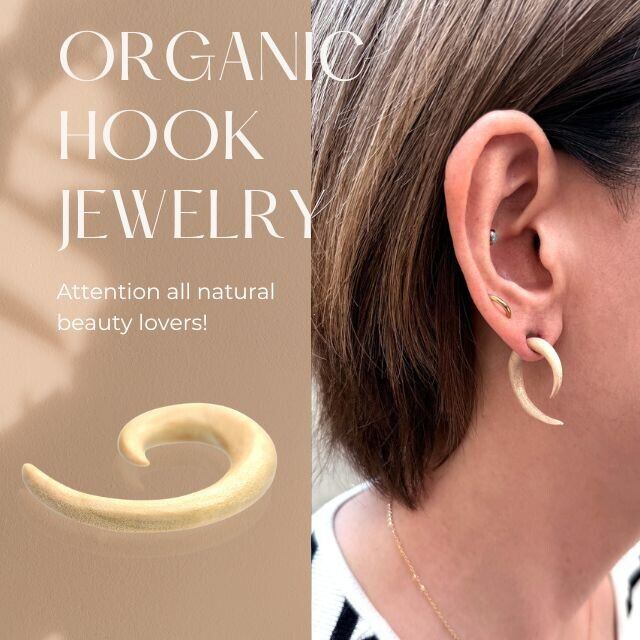 ウッドピアス 4G 2G ナチュラル スパイラル ポリネシア マオリ族 拡張