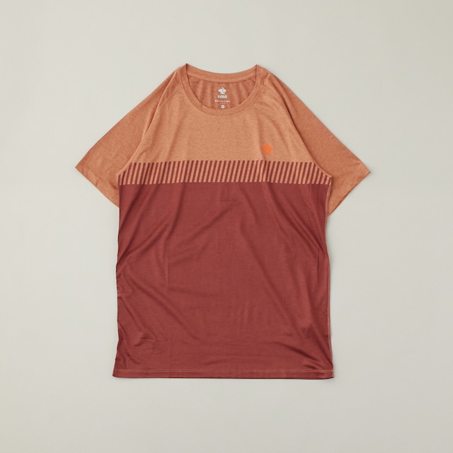 rabbit(ラビット) EZ Tee SS - Brown Speed Stripe メンズランニングTシャツ