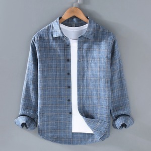 【M-3XL】Grid Check Long Sleeve Shirt / グリッド チェック 長袖 シャツ