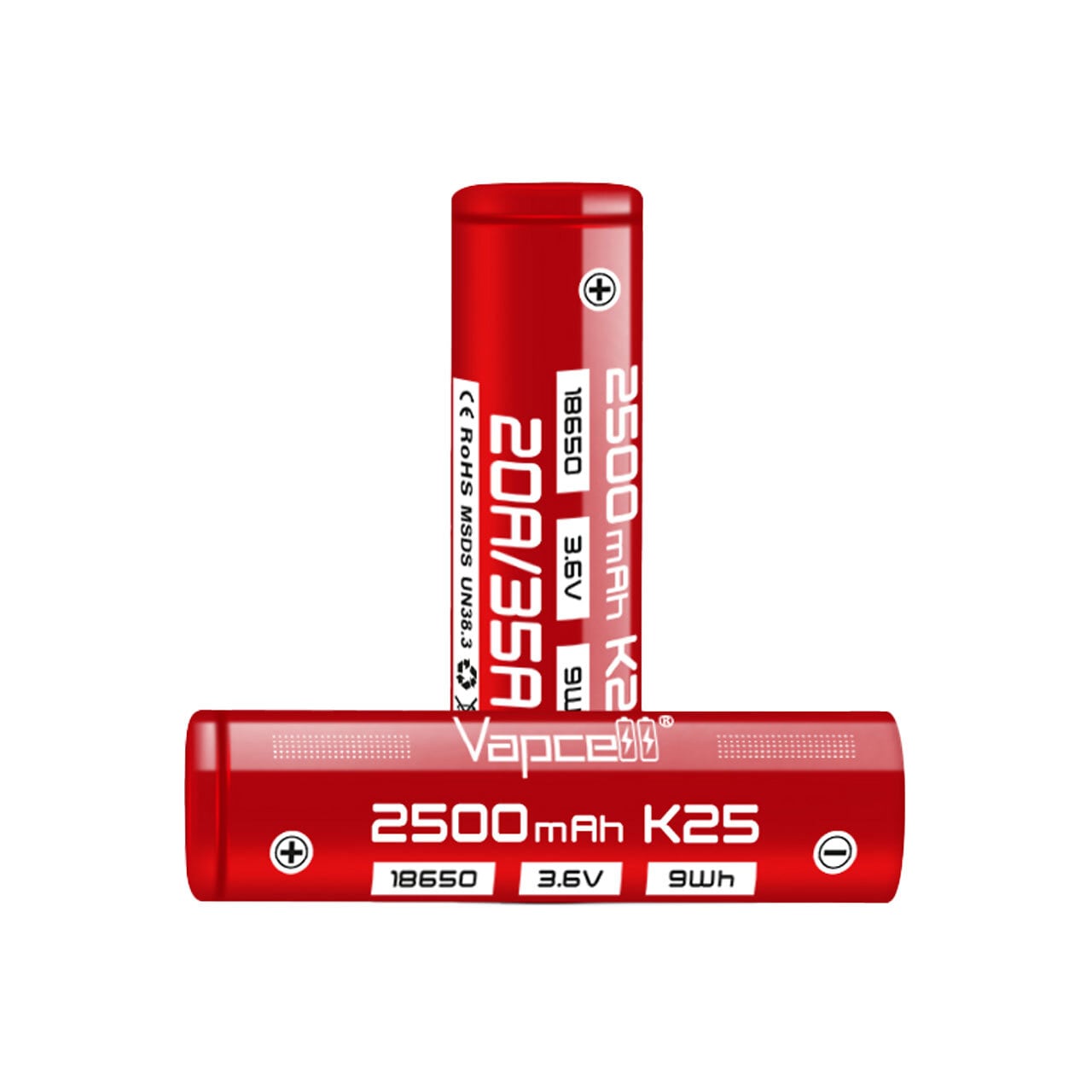2本セット VAPCELL 18650 K25(PSEマーク付） | CLUTCH VAPOR