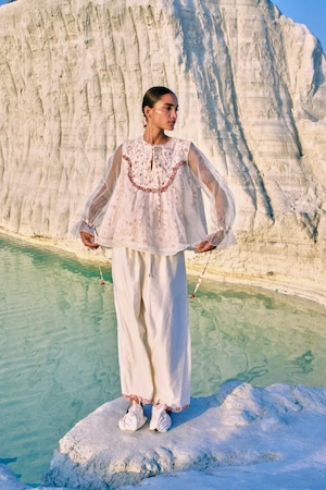 【受注】AHMEV THIRI EMBROIDERED PANTS AHM/SS26/016