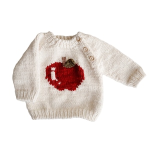 【送料無料】Apple Sweater Cream / Red
