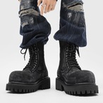 Chunky Sole Lace-Up Boots