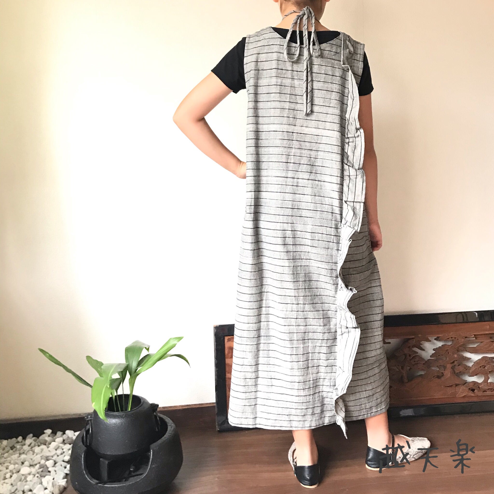 NOMAE ロングワンピ NOMAE（ノーマエ）の「チェックバックリボンロング