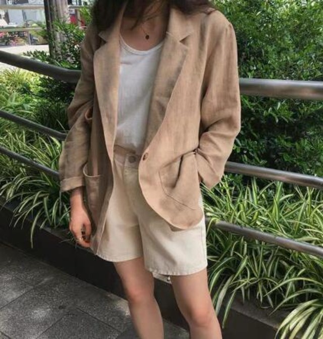 綿麻ゆったりジャケット