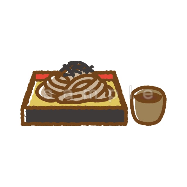 ざる蕎麦(D015)AI | イラストショップくま｜商用利用OKのかわいい