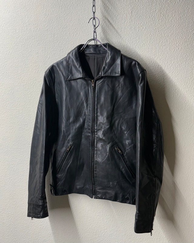 60s 10X Poly×Rayon No-Collar Shooting jacket