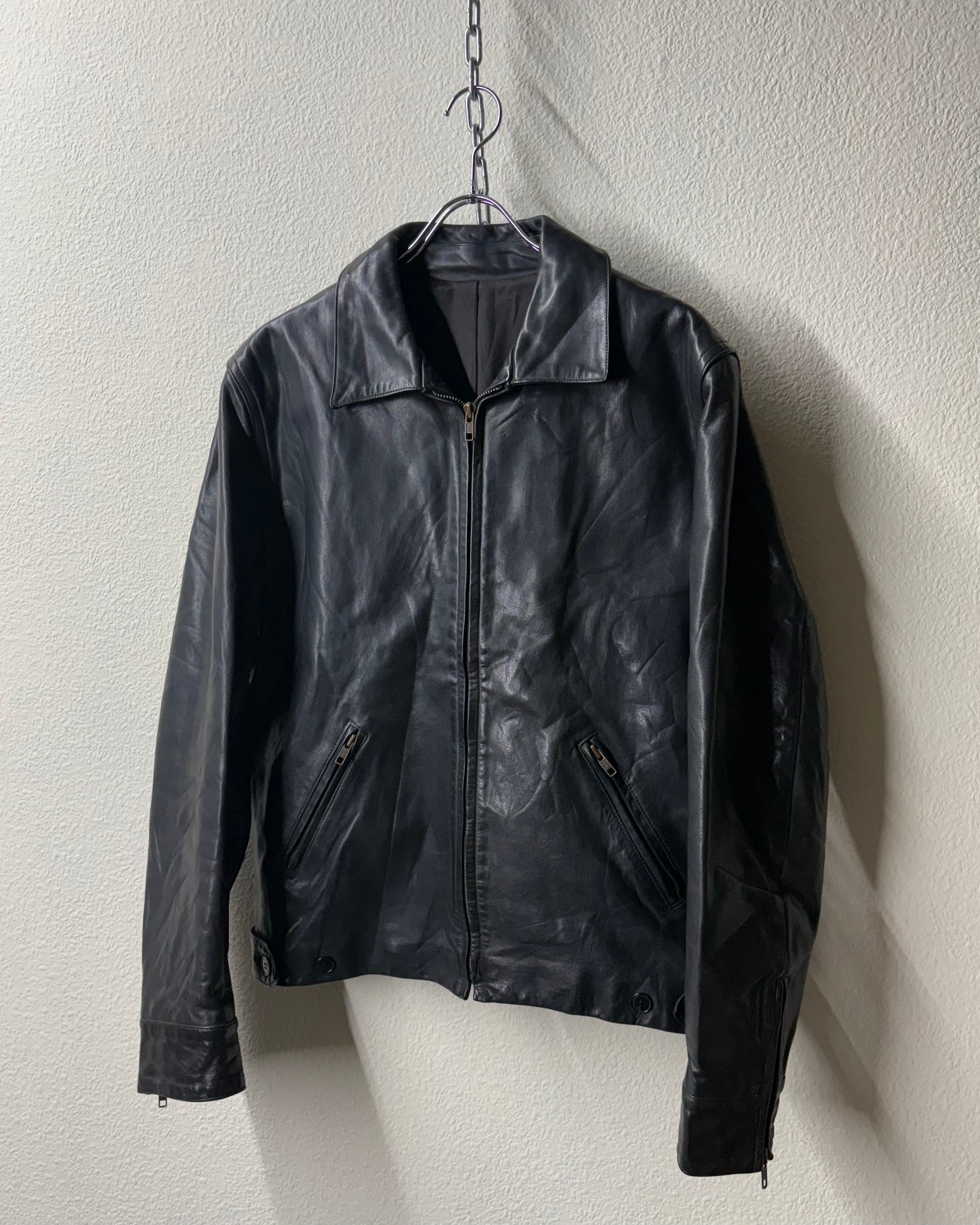 90s agnes b. Zip-up Cow Leather Blouson FRANCE製