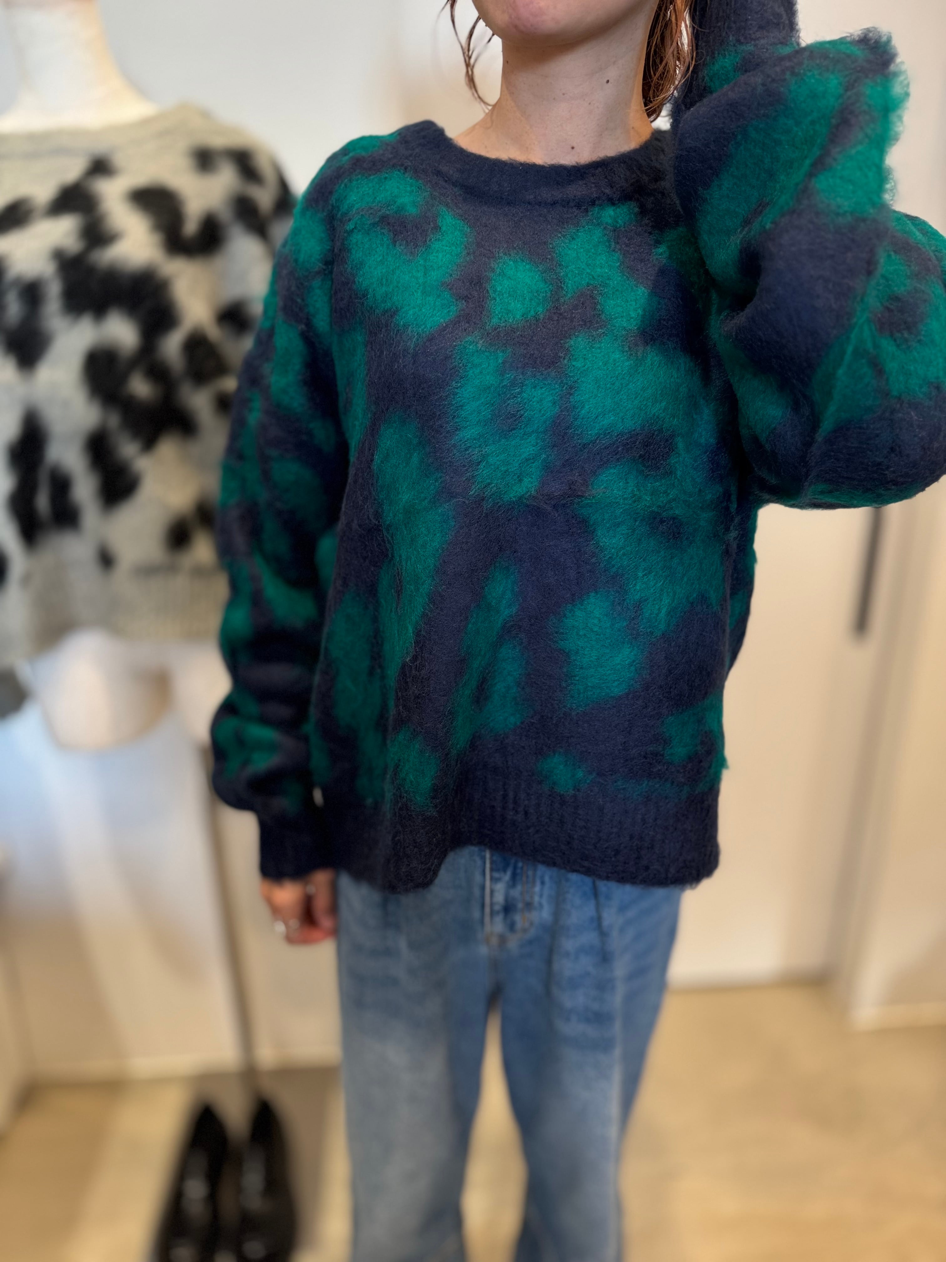 【SELECT】レオパード柄ニットプルオーバー