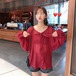 ✞ シフォンシャツブラウスラウンドネック レーススリーブ カーディガン♥カワイイ♥コート ランタンスリーブ ✞ゴスロリ SM ミリ 甘ロリ クラロリ 和ロリ エレガント 黒ロリ 姫ロリ 華ロリ BB-BB7975380