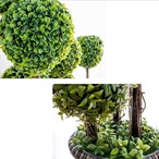 フェイクツリー幹葉 天然60cm トリプルボール 人工木製 木製合成素材 人工観葉植物 リビング寝室 フェイクグリーン大型造木 カフェ ホテル