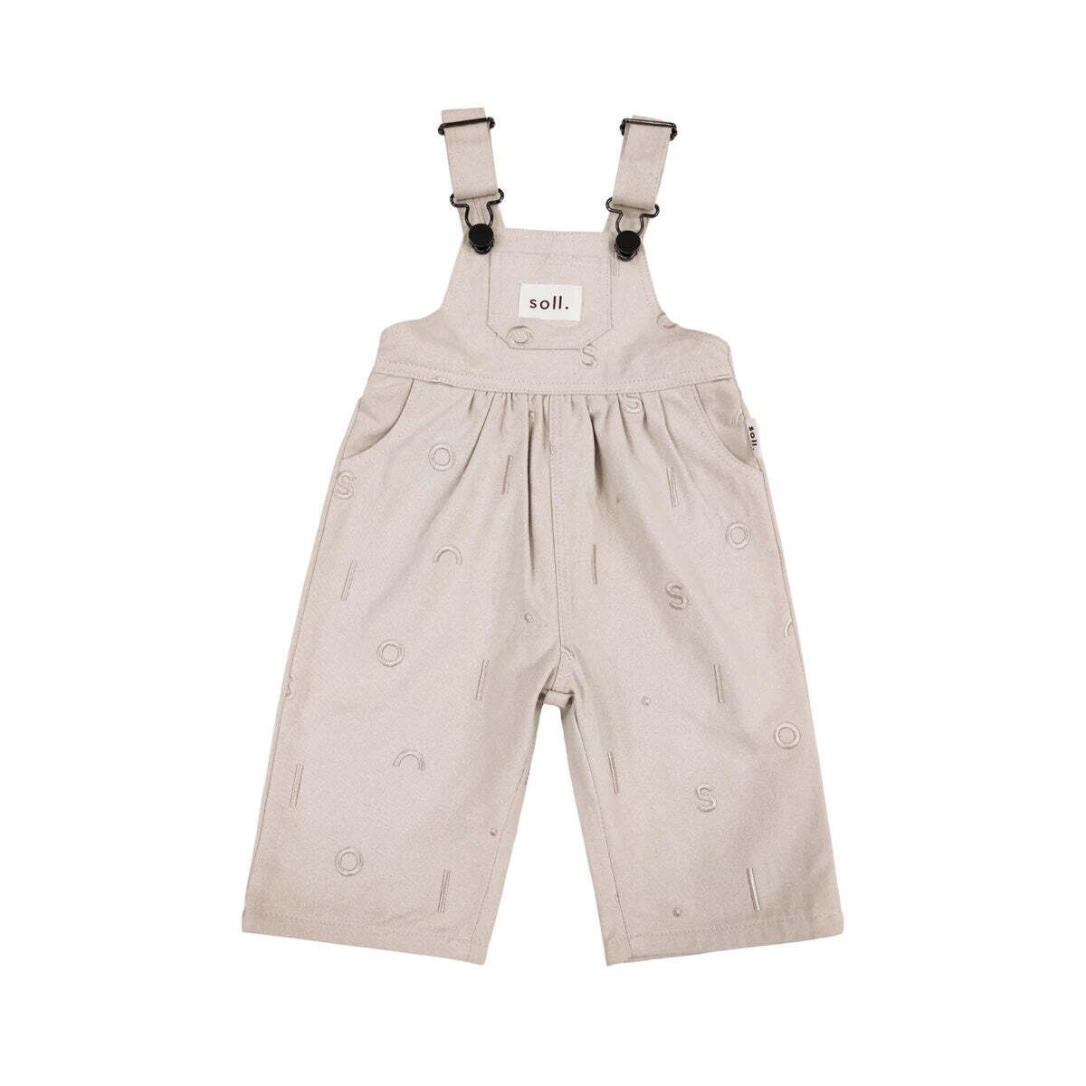 【即納】Woven Cotton Soll Overalls - Beige_ soll. the label