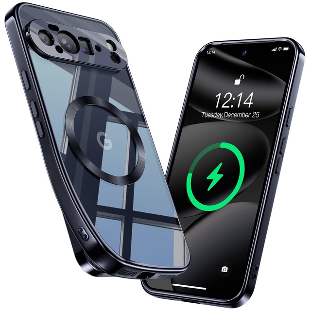【金属光沢・CDリング・Magsafe対応】NIANGUO Google Pixel 10 Pro XL 用 ケース ストラップホール付き(ブラック)