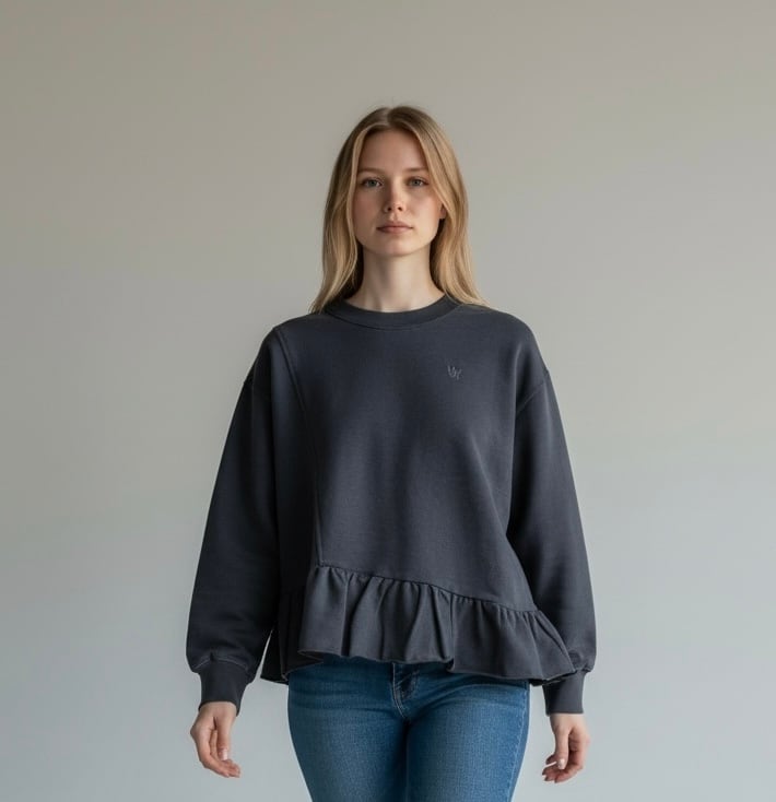 H.A.K ハイゲージミニ裏毛のフリルスウェット