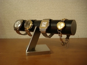 腕時計スタンド　時計スタンド　ウオッチスタンド　ラッピング　　ハンドメイド　ブラック4本掛け腕時計スタンド