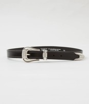 TORY LEATHER   / 1 inch "3 -Piece Silver Buckle Belt(BLACK×NICKEL)