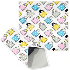 【人気】くっつきタオル 巻くだけ保冷ランチクロス 50*50cm 風呂敷 大判 お弁当包み くっつくタオル 折り畳み くっつくクロス カメラ 弁当箱 傘 化粧品 タブレット ペットボトル 水筒 (猫柄 B)