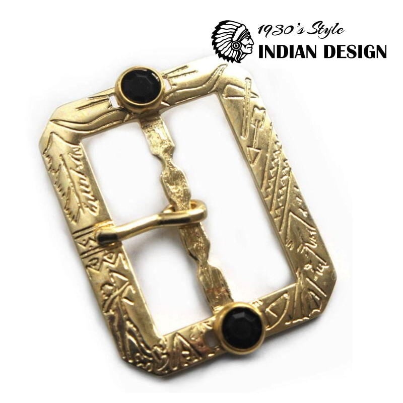 1930s インディアン柄 ビンテージ復刻版 8角型 バックル 40mm～42mm 幅