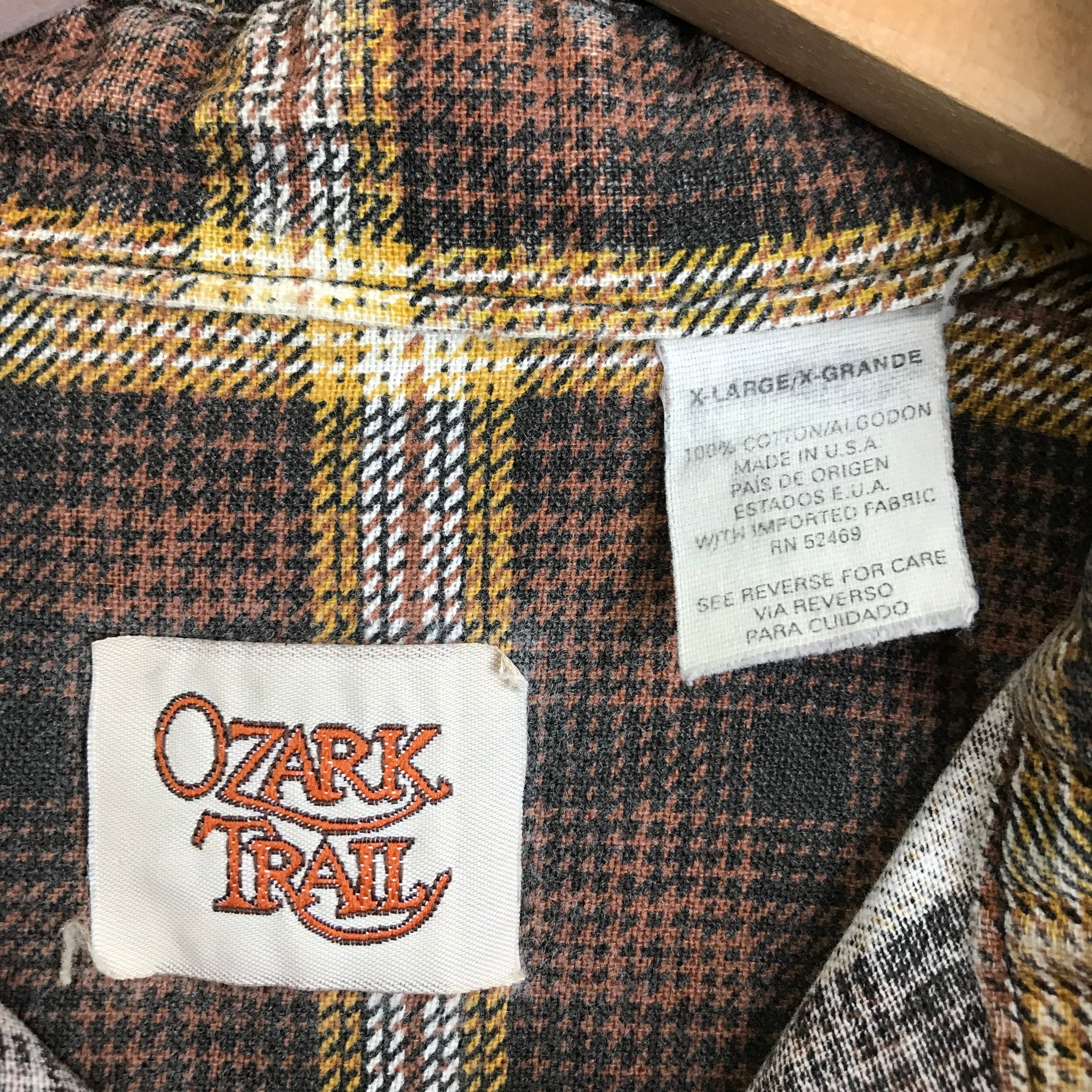 USA製 80s OZARK TRAIL 100% COTTON プリントネルシャツ 長袖 USA製 80s OZARK TRAIL 100% COTTON プリントネルシャツ 長袖