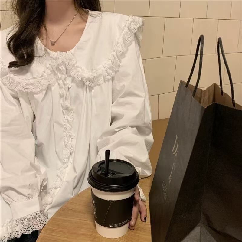 レースカラーブラウス　AJ1079-7008